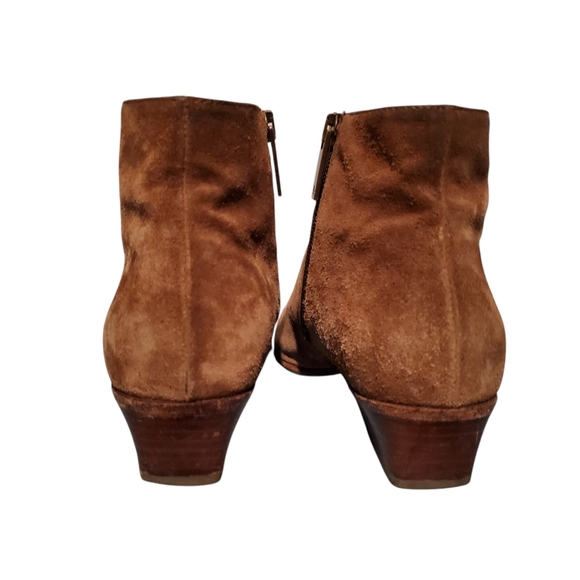 Aquatalia Brown Leather Zip-Up Ankle Booties Boots Women's Size 8, Made In Italy - Picture 9 of 13